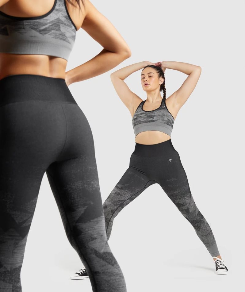 Legginsy Gymshark Adapt Ombre Seamless Damskie Czarne | PL 930CWG